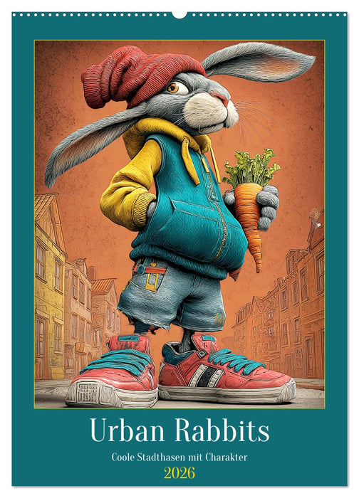 Urban Rabbits. Coole Stadthasen mit Charakter (CALVENDO Wandkalender 2026)