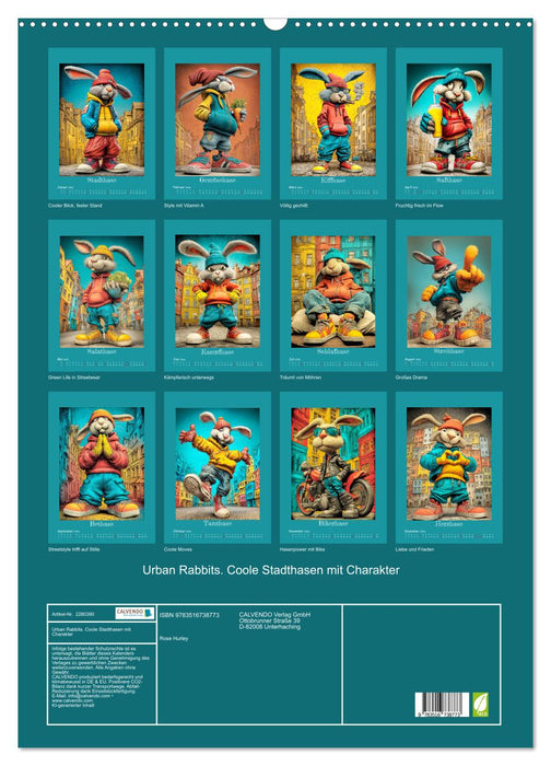 Urban Rabbits. Coole Stadthasen mit Charakter (CALVENDO Wandkalender 2026)