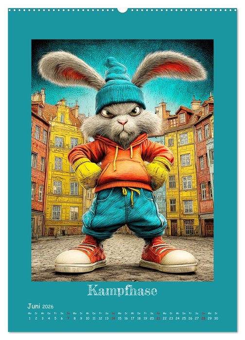 Urban Rabbits. Coole Stadthasen mit Charakter (CALVENDO Wandkalender 2026)