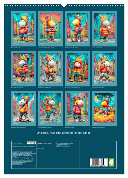 Unicorns. Niedliche Einhörner in der Stadt (CALVENDO Premium Wandkalender 2026)