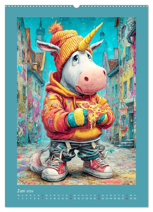 Unicorns. Niedliche Einhörner in der Stadt (CALVENDO Premium Wandkalender 2026)