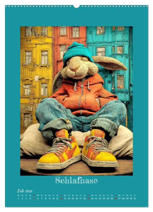 Urban Rabbits. Coole Stadthasen mit Charakter (CALVENDO Premium Wandkalender 2026)