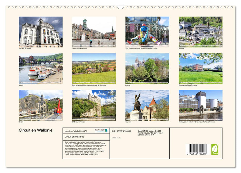 Circuit en Wallonie (CALVENDO Calendrier supérieur 2026)