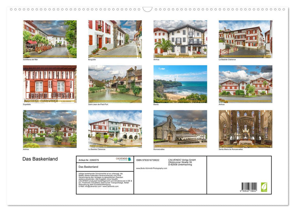 Das Baskenland (CALVENDO Wandkalender 2026)