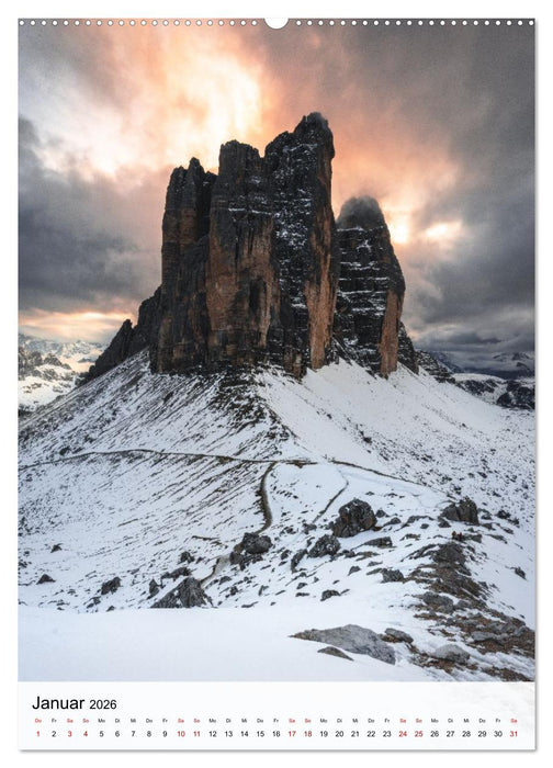 Die Dolomiten - Berge, die begeistern (CALVENDO Premium Wandkalender 2026)