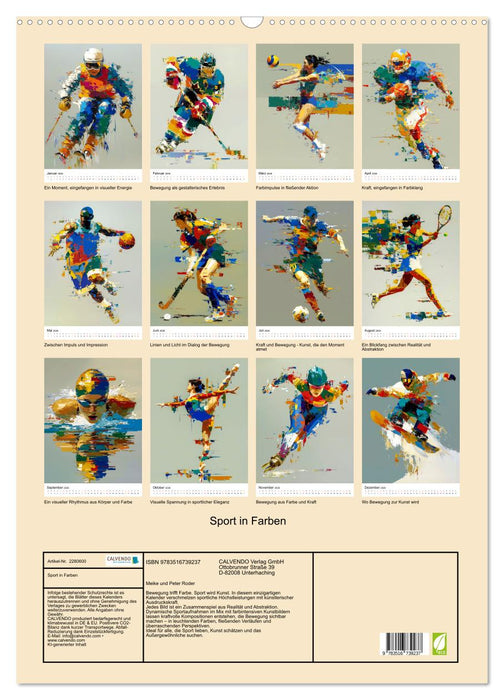 Sport in Farben (CALVENDO Wandkalender 2026)