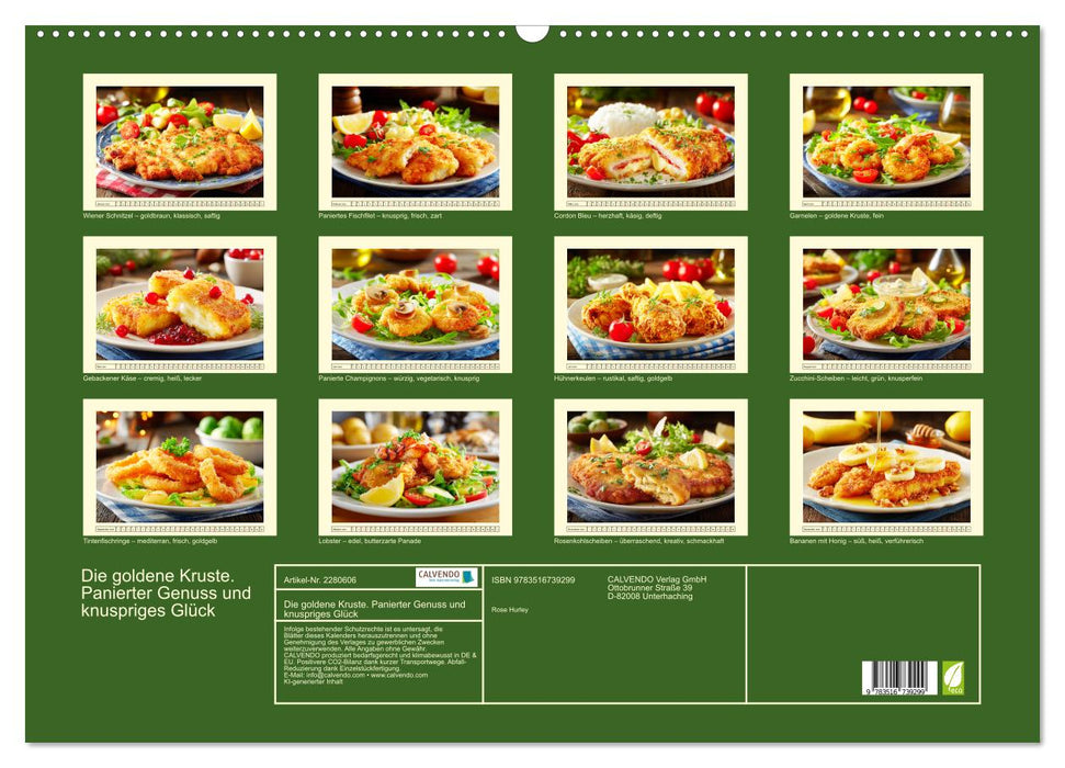Die goldene Kruste. Panierter Genuss und knuspriges Glück (CALVENDO Wandkalender 2026)
