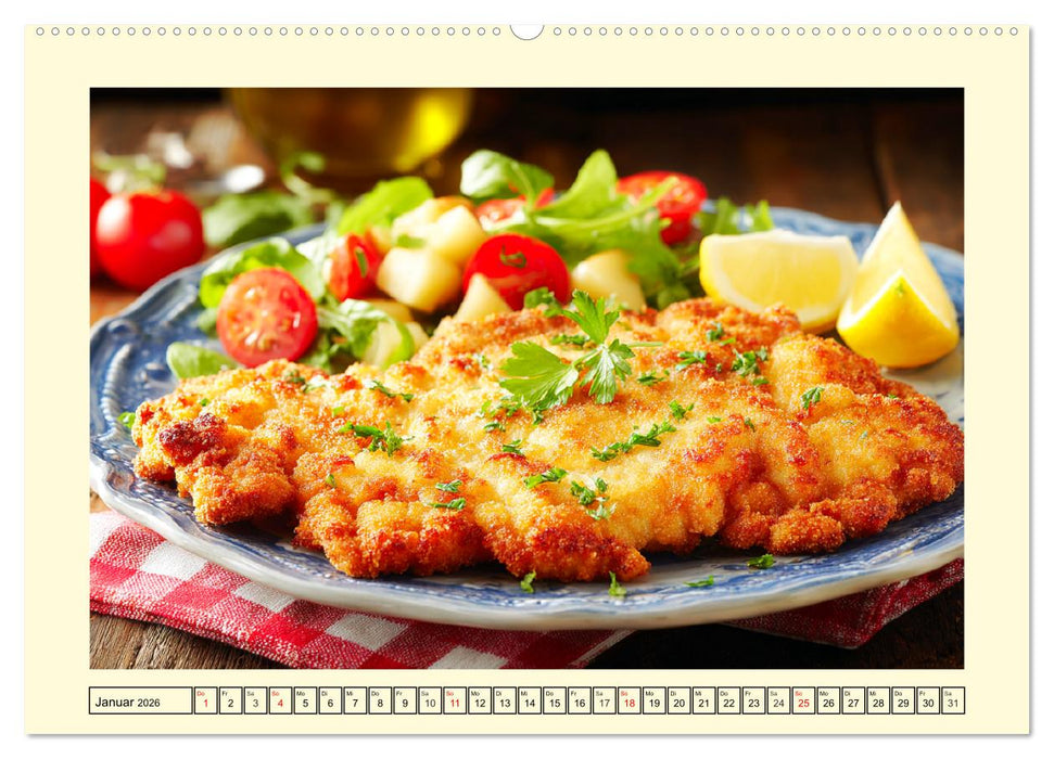 Die goldene Kruste. Panierter Genuss und knuspriges Glück (CALVENDO Wandkalender 2026)