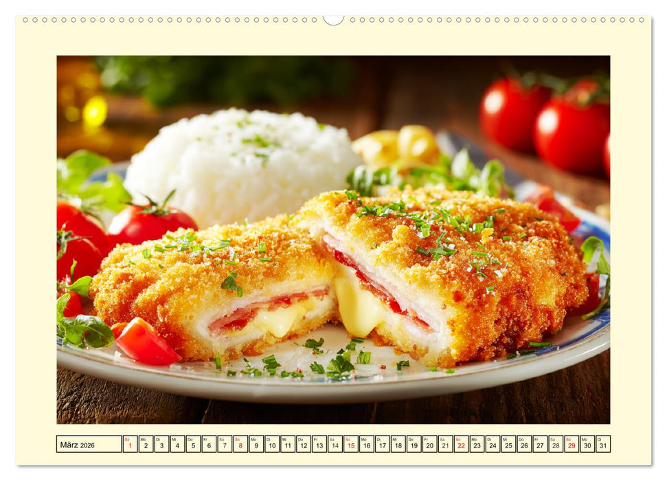 Die goldene Kruste. Panierter Genuss und knuspriges Glück (CALVENDO Wandkalender 2026)