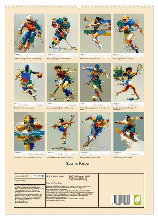 Sport in Farben (CALVENDO Premium Wandkalender 2026)