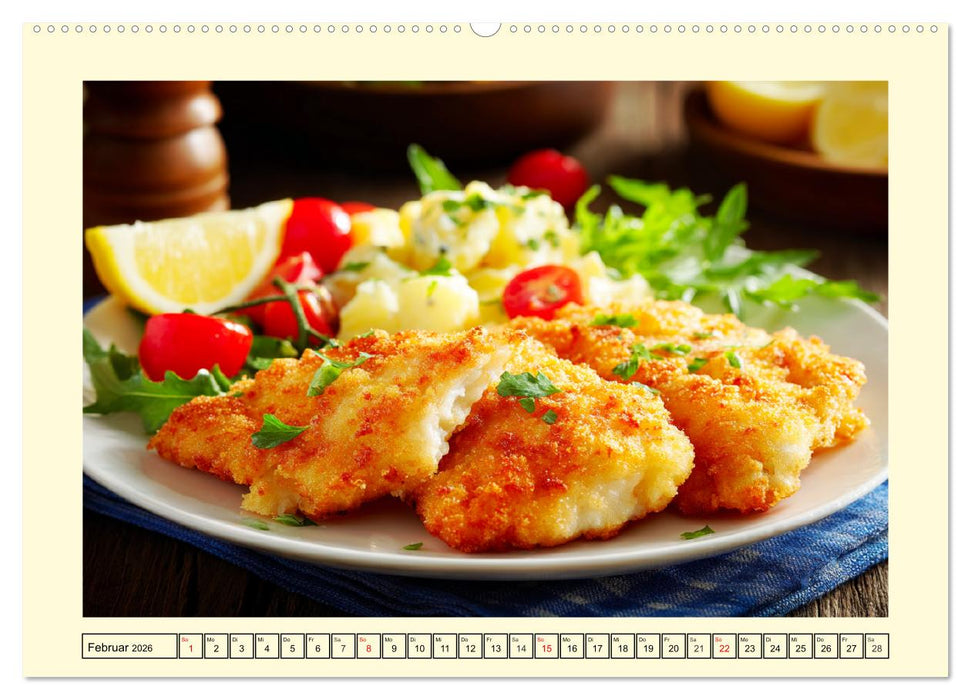 Die goldene Kruste. Panierter Genuss und knuspriges Glück (CALVENDO Premium Wandkalender 2026)