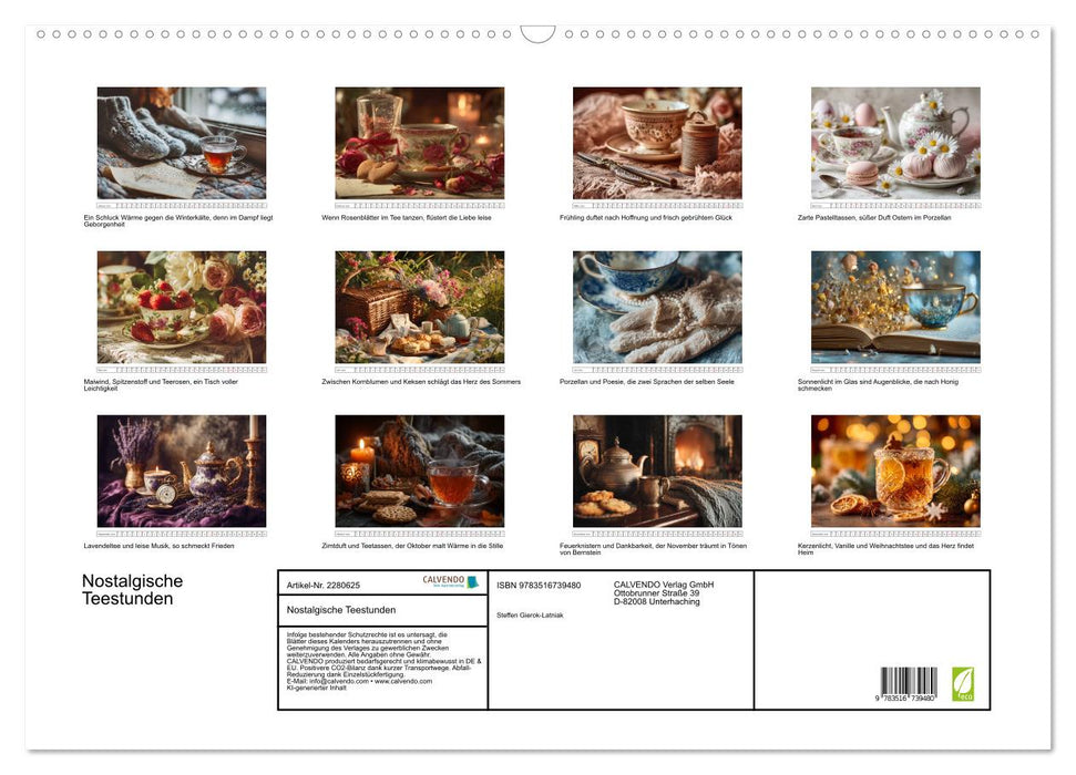 Nostalgische Teestunden (CALVENDO Wandkalender 2026)