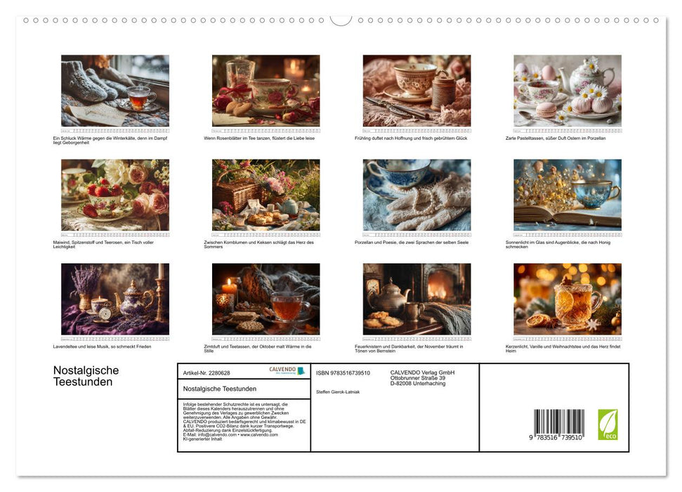 Nostalgische Teestunden (CALVENDO Premium Wandkalender 2026)