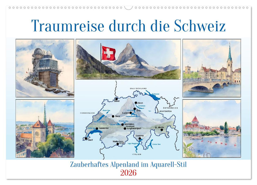 Traumreise durch die Schweiz (CALVENDO Wandkalender 2026)