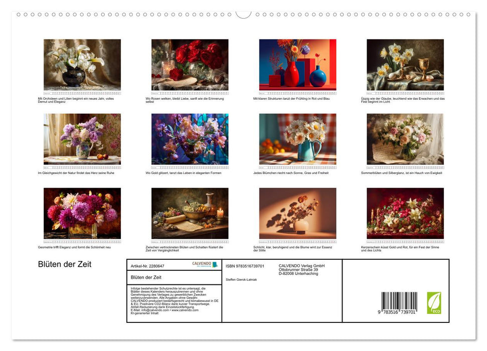 Blüten der Zeit (CALVENDO Premium Wandkalender 2026)