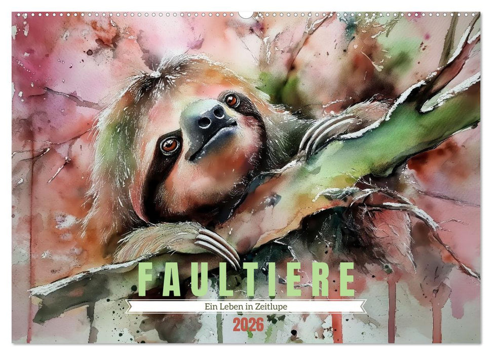 Faultiere, ein Leben in Zeitlupe (CALVENDO Wandkalender 2026)