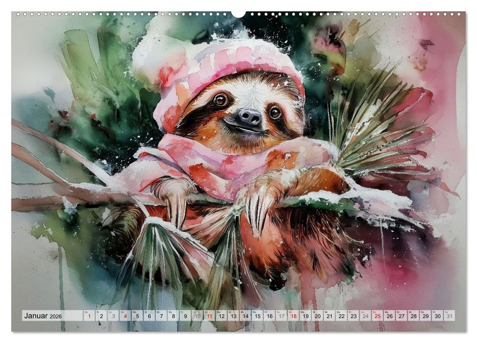 Faultiere, ein Leben in Zeitlupe (CALVENDO Wandkalender 2026)