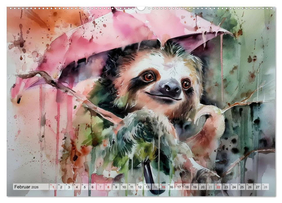 Faultiere, ein Leben in Zeitlupe (CALVENDO Wandkalender 2026)