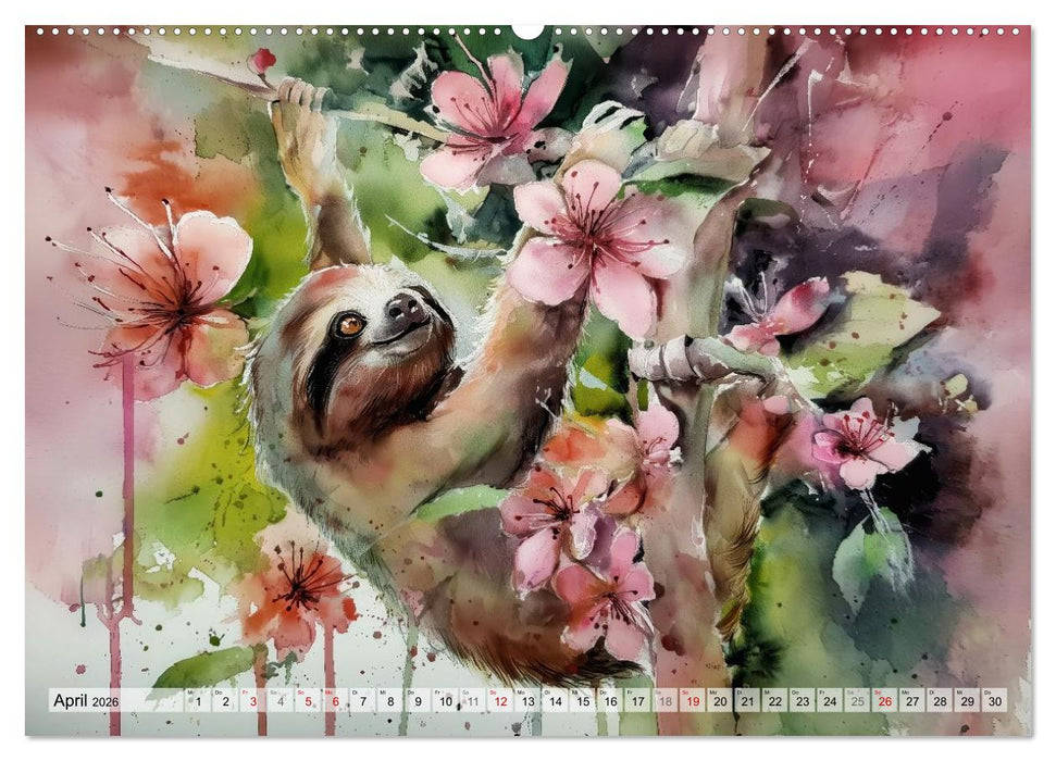 Faultiere, ein Leben in Zeitlupe (CALVENDO Wandkalender 2026)