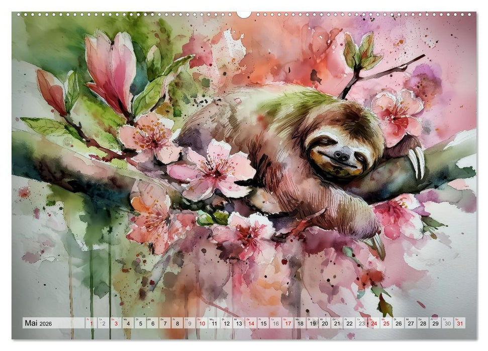 Faultiere, ein Leben in Zeitlupe (CALVENDO Premium Wandkalender 2026)