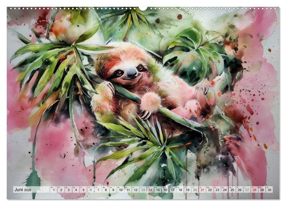 Faultiere, ein Leben in Zeitlupe (CALVENDO Premium Wandkalender 2026)