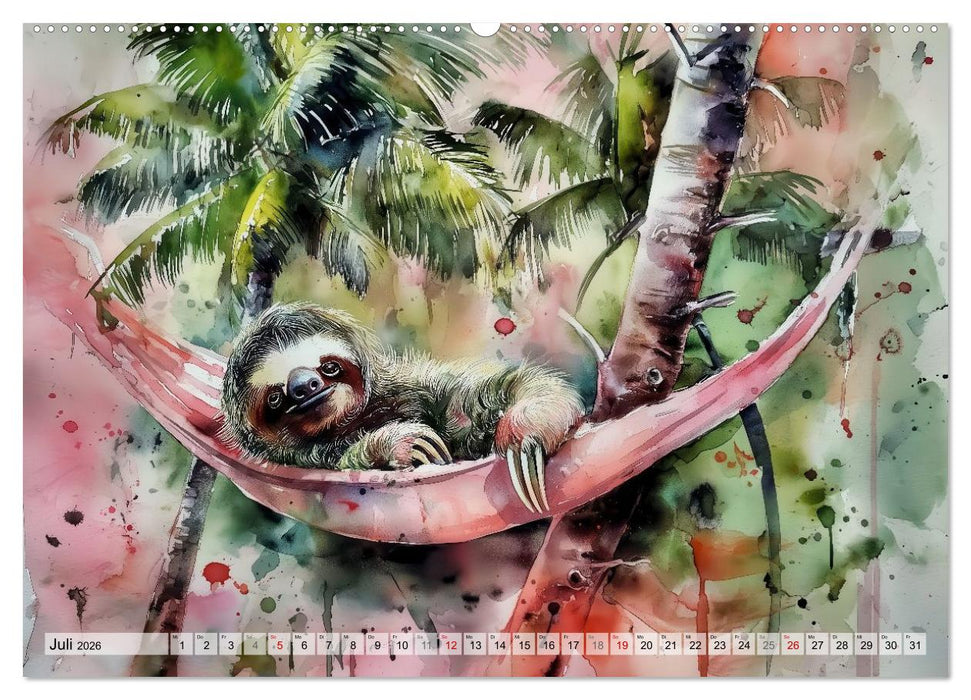 Faultiere, ein Leben in Zeitlupe (CALVENDO Premium Wandkalender 2026)