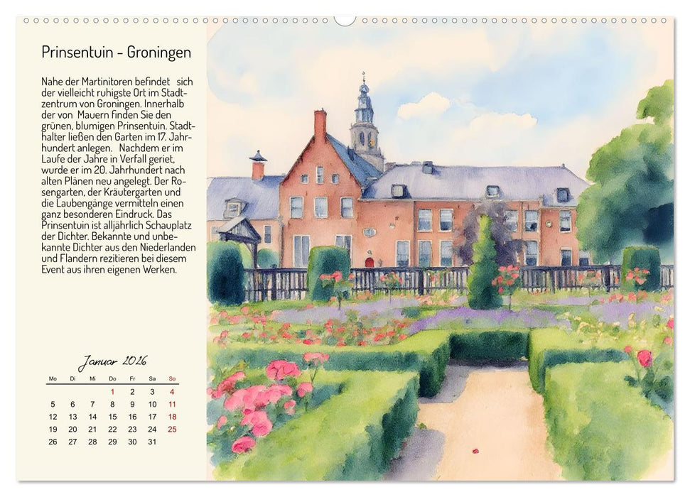 Romantische Reise durch die Niederlande (CALVENDO Wandkalender 2026)
