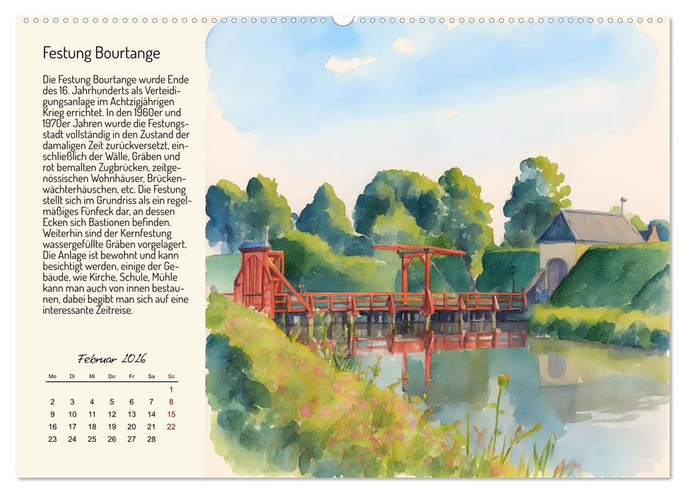 Romantische Reise durch die Niederlande (CALVENDO Wandkalender 2026)