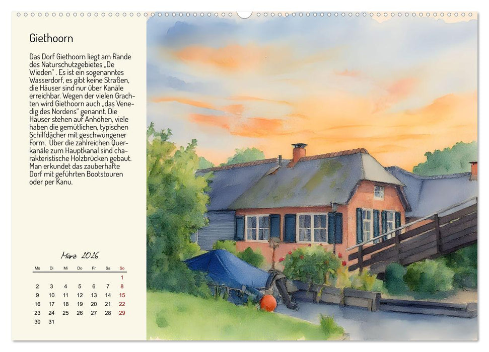 Romantische Reise durch die Niederlande (CALVENDO Premium Wandkalender 2026)