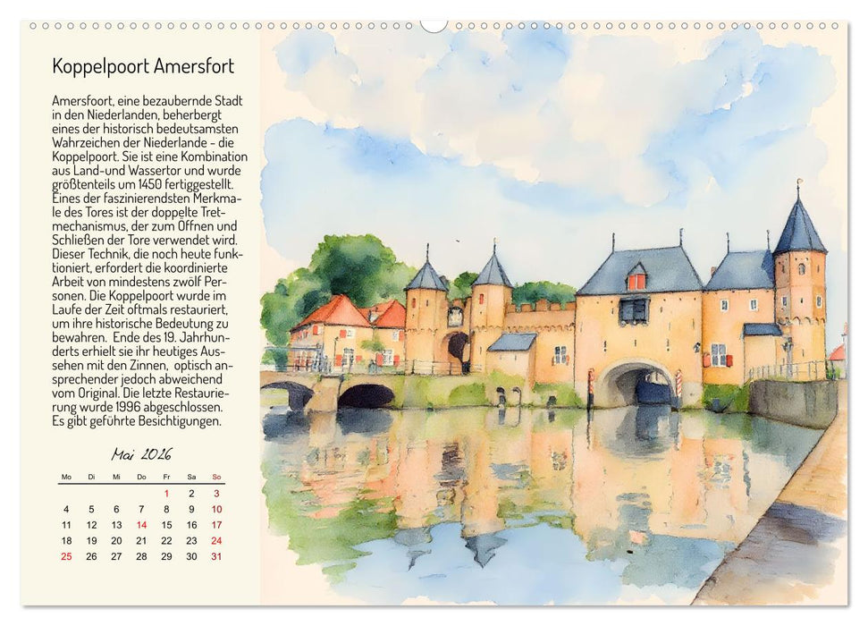 Romantische Reise durch die Niederlande (CALVENDO Premium Wandkalender 2026)