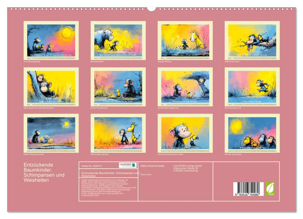 Entzückende Baumkinder. Schimpansen und Weisheiten (CALVENDO Premium Wandkalender 2026)