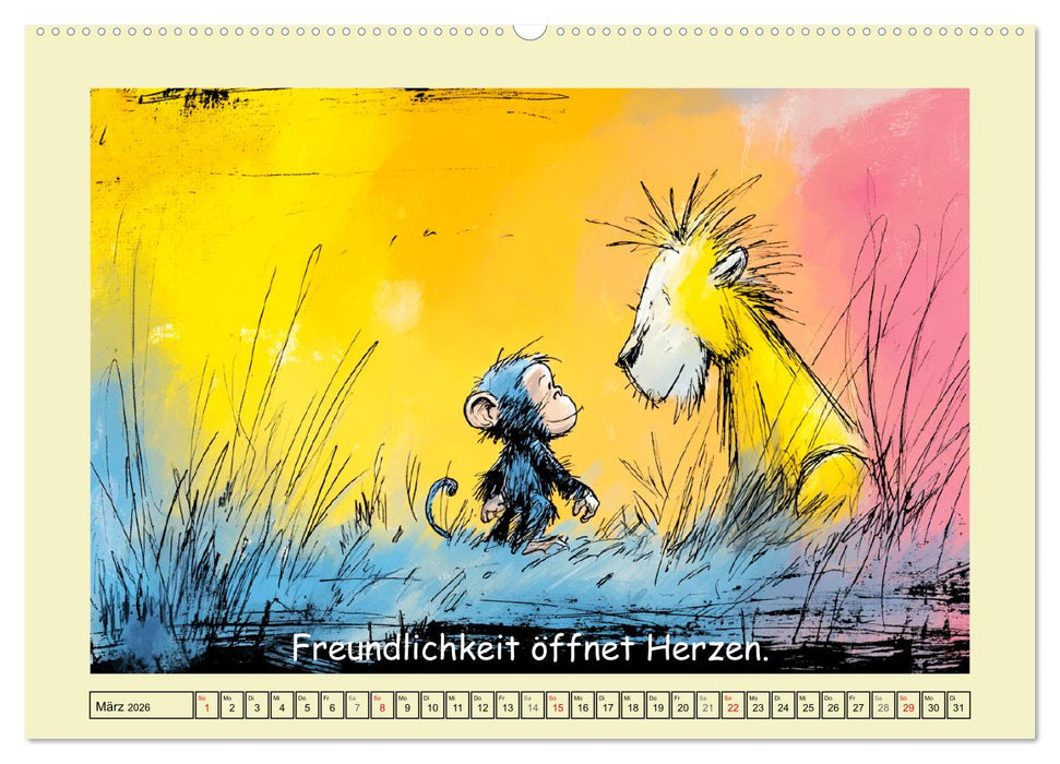 Entzückende Baumkinder. Schimpansen und Weisheiten (CALVENDO Premium Wandkalender 2026)