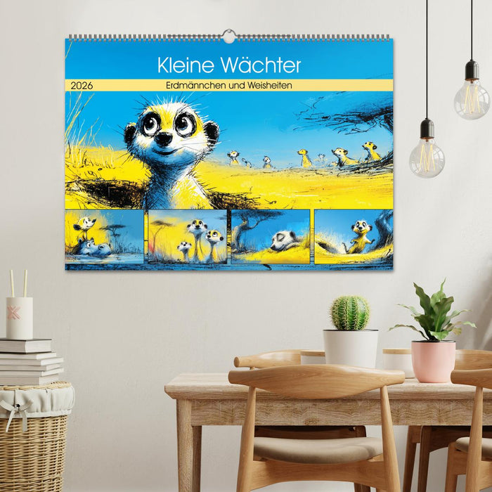 Kleine Wächter. Erdmännchen und Weisheiten (CALVENDO Wandkalender 2026)