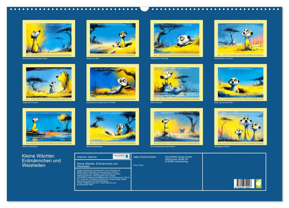Kleine Wächter. Erdmännchen und Weisheiten (CALVENDO Wandkalender 2026)