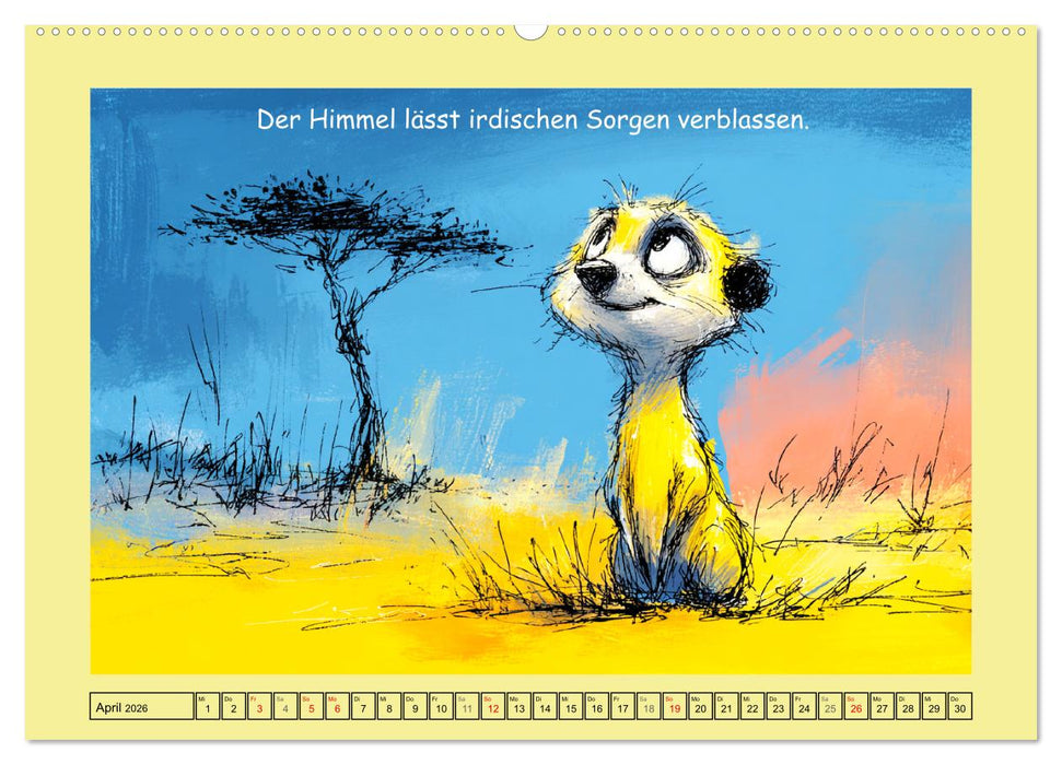 Kleine Wächter. Erdmännchen und Weisheiten (CALVENDO Wandkalender 2026)