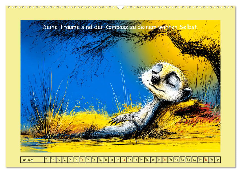 Kleine Wächter. Erdmännchen und Weisheiten (CALVENDO Wandkalender 2026)