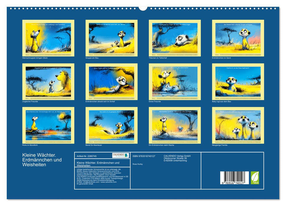 Kleine Wächter. Erdmännchen und Weisheiten (CALVENDO Premium Wandkalender 2026)