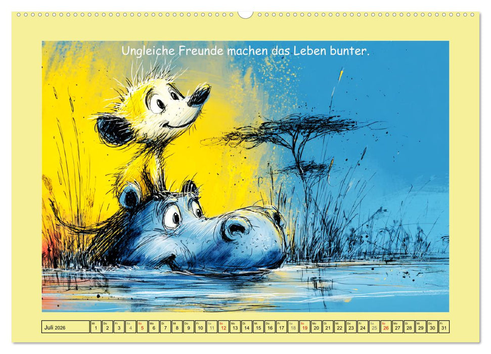 Kleine Wächter. Erdmännchen und Weisheiten (CALVENDO Premium Wandkalender 2026)