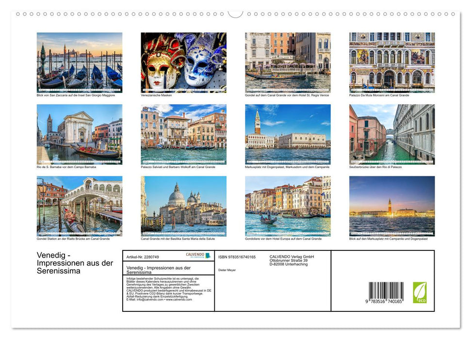 Venedig - Impressionen aus der Serenissima (CALVENDO Premium Wandkalender 2026)