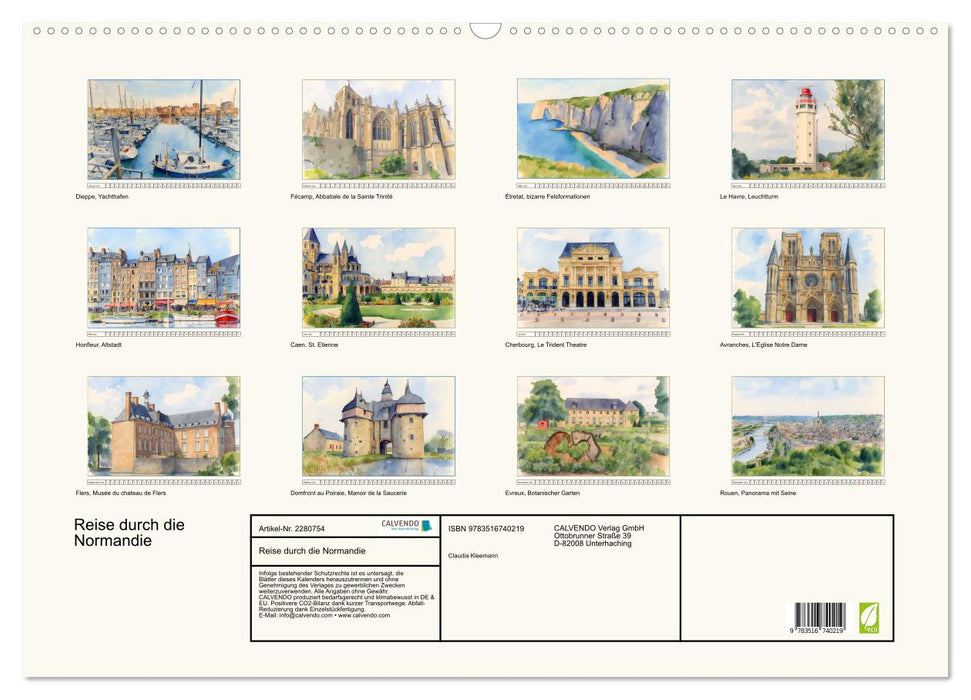 Reise durch die Normandie (CALVENDO Wandkalender 2026)