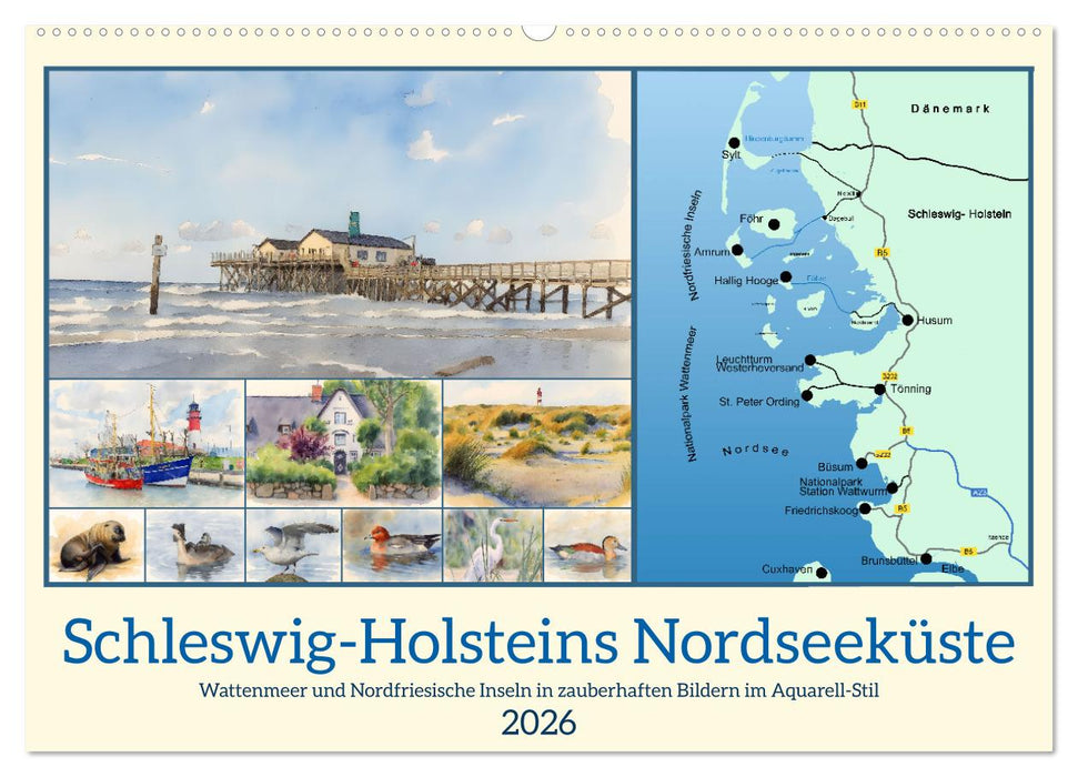 Schleswig-Holsteins Nordseeküste (CALVENDO Wandkalender 2026)