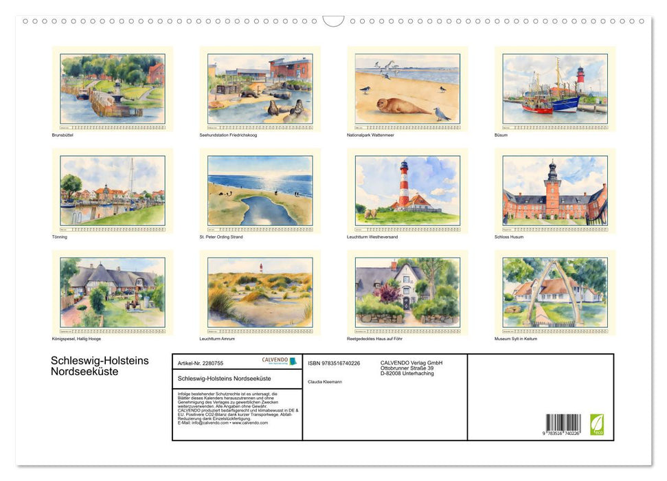 Schleswig-Holsteins Nordseeküste (CALVENDO Wandkalender 2026)