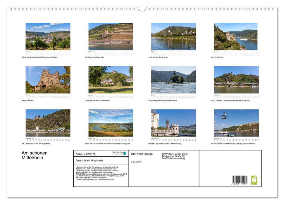 Am schönen Mittelrhein (CALVENDO Wandkalender 2026)