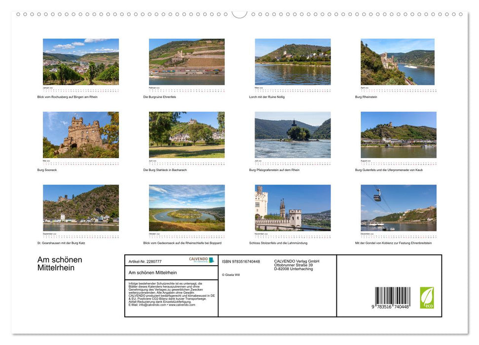 Am schönen Mittelrhein (CALVENDO Premium Wandkalender 2026)