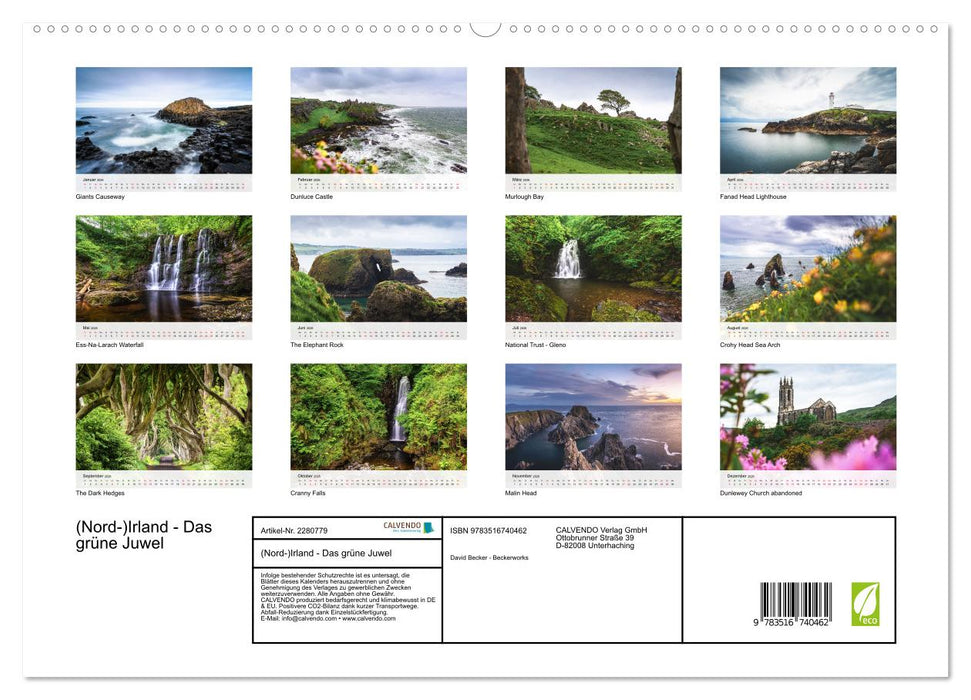 (Nord-)Irland - Das grüne Juwel (CALVENDO Premium Wandkalender 2026)