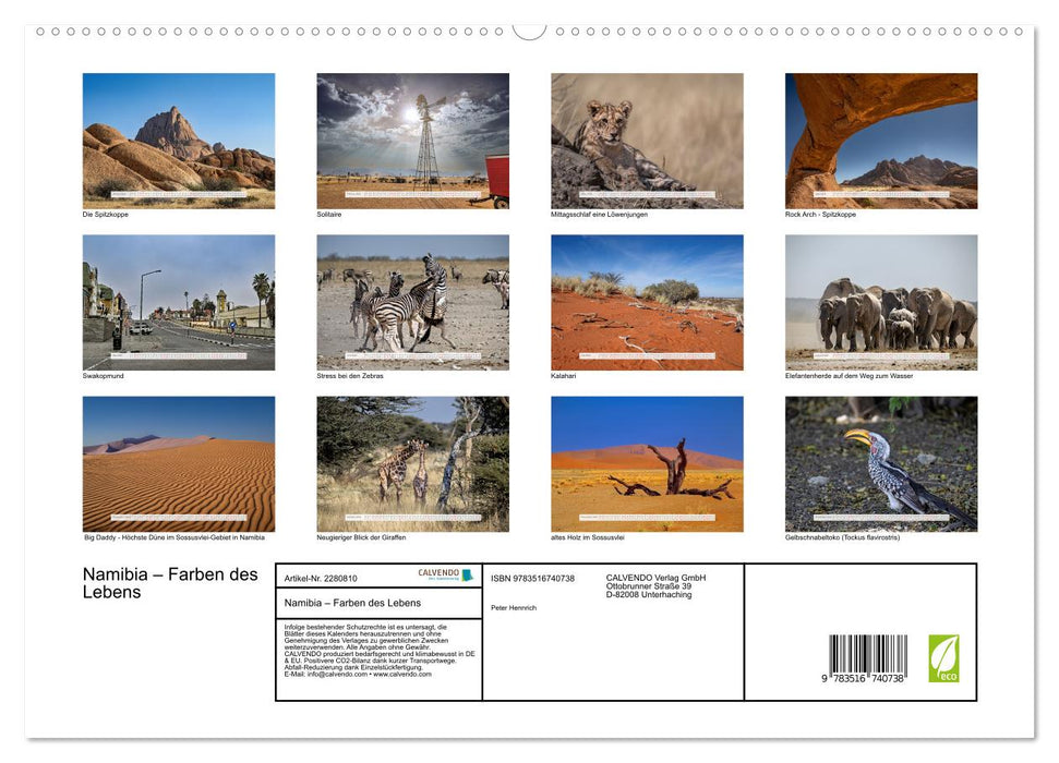 Namibia – Farben des Lebens (CALVENDO Premium Wandkalender 2026)