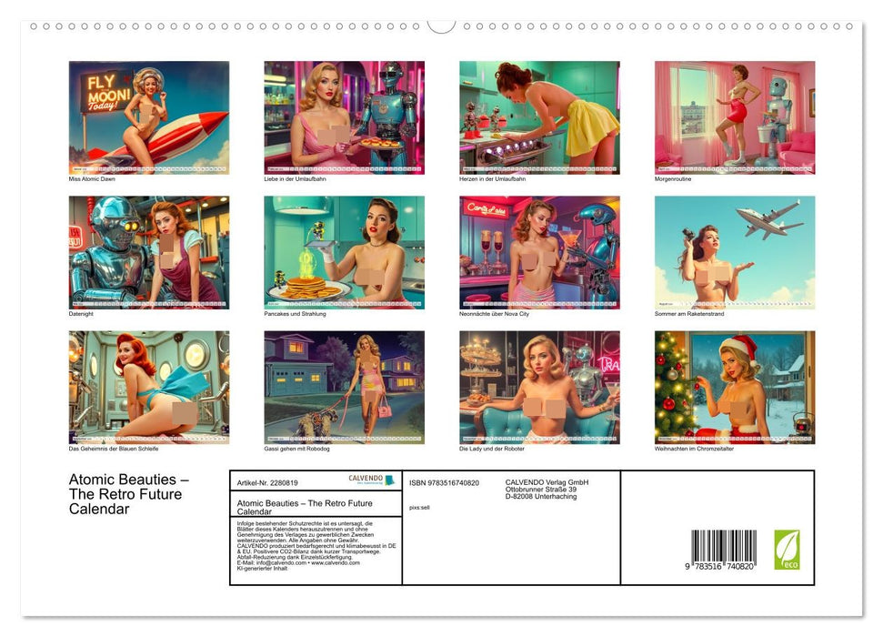 Atomic Beauties – The Retro Future Calendar (CALVENDO Premium Wandkalender 2026)
