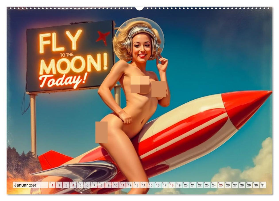 Atomic Beauties – The Retro Future Calendar (CALVENDO Premium Wandkalender 2026)