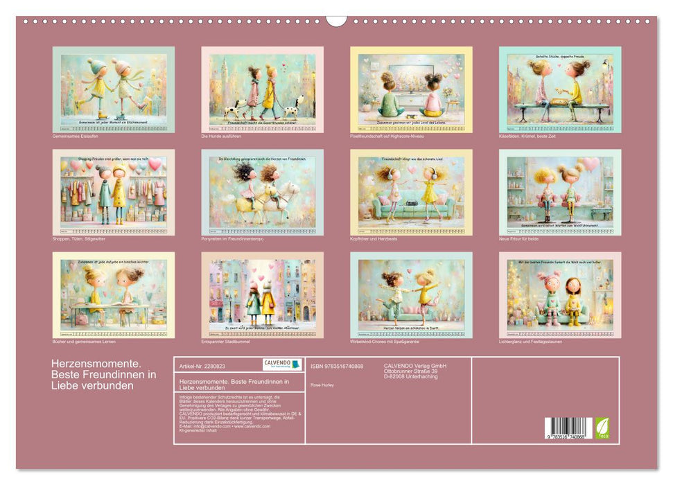 Herzensmomente. Beste Freundinnen in Liebe verbunden (CALVENDO Wandkalender 2026)
