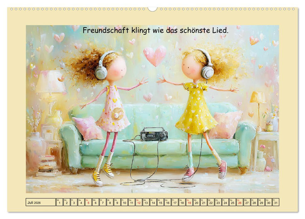 Herzensmomente. Beste Freundinnen in Liebe verbunden (CALVENDO Premium Wandkalender 2026)